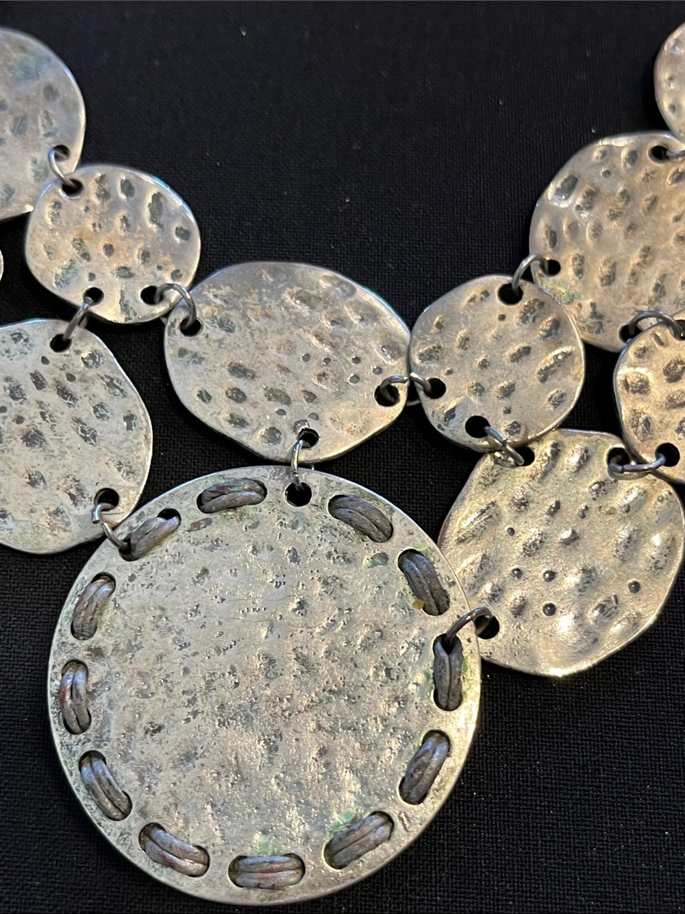 Ruby Rd. Hammered Multi-Disc Necklace in Silver - Picture 3 of 4
